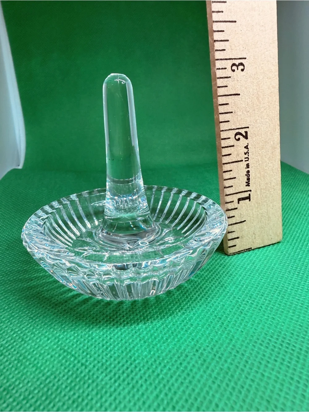 Crystal Ring Holder Dish 3 X 2.75 IN Clear. Vintage.